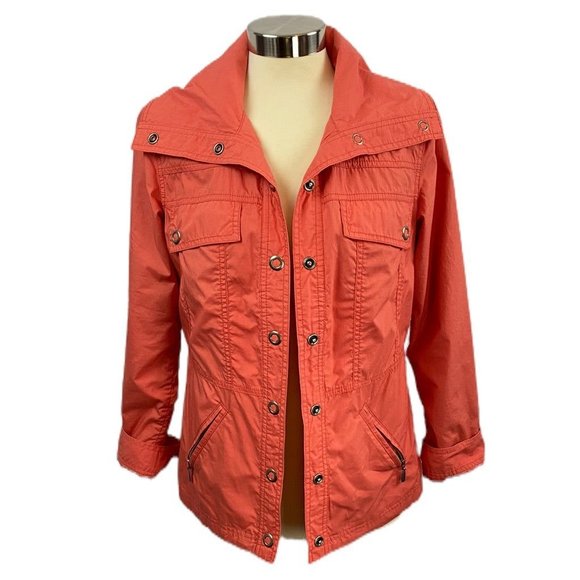 Chico's Jackets & Blazers - Small Chico's (Size 0) Women's Coral Lined Jacket Drawstring Waist Lightweight